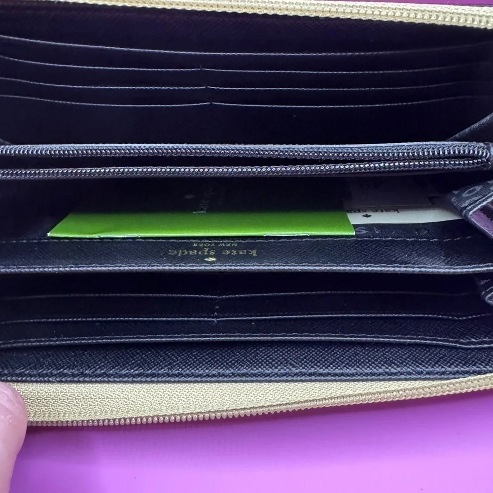 NWT KATE SPADE ♠️ Mavis Street Neda Zip Around Gold Glitter Wallet